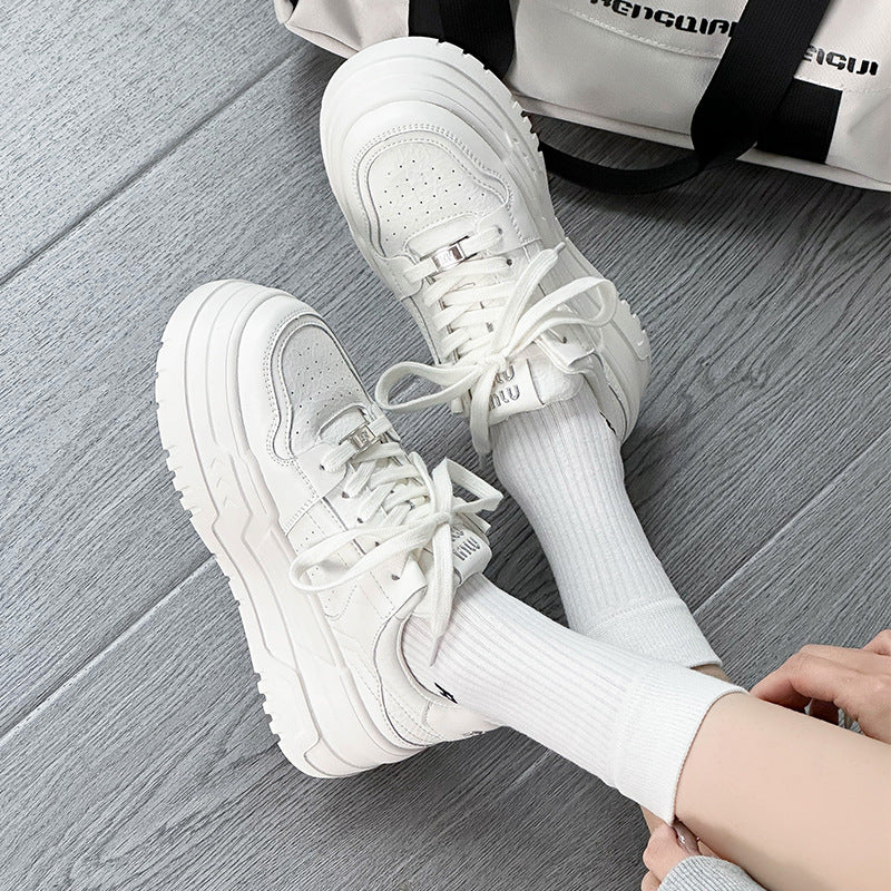 Women's Muffin Platform White Spring Authentic Comfortable Breathable Low-cut Lightweight Women's Casual Shoes