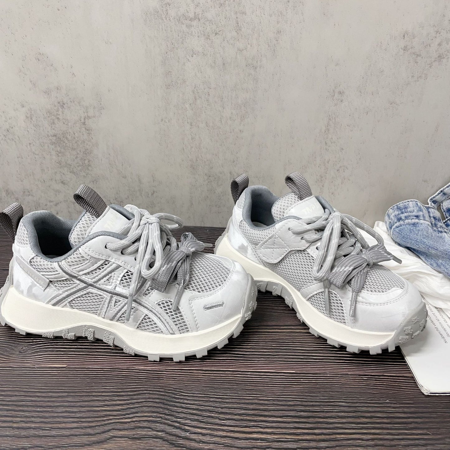 Rope Decorative Splicing Single Mesh Breathable Children's Sports Shoes