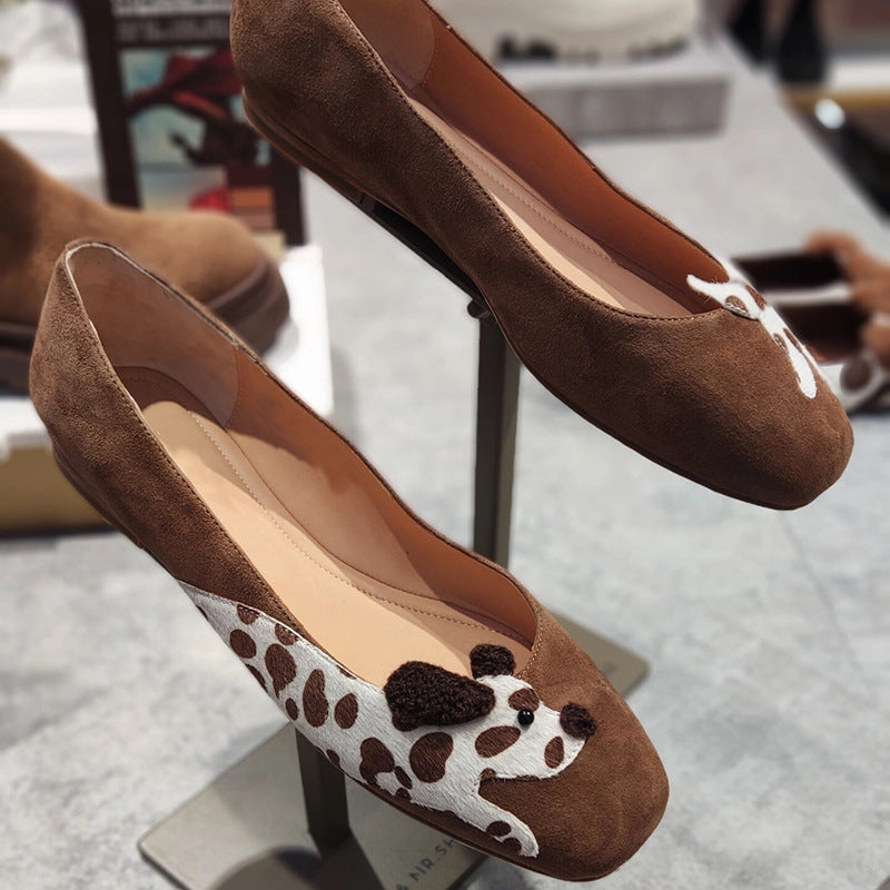 Women's Boat For Retro Easy Matching Soft Bottom Surface Square Toe Women's Casual Shoes