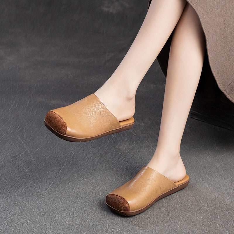 Women's Toe Box For Outdoors Square Artistic Slippers