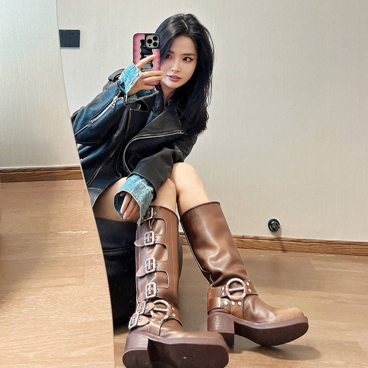 High Leg Fashion Female Chunky Knee-high Boots