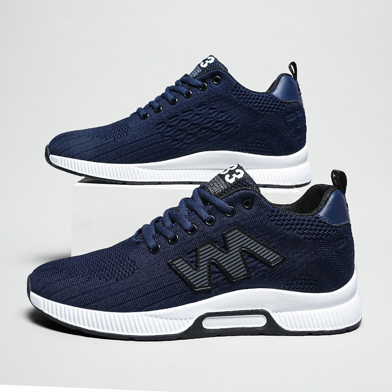 Men's Elevator Large Size Flying Woven Height Increasing Men's Sports Shoes