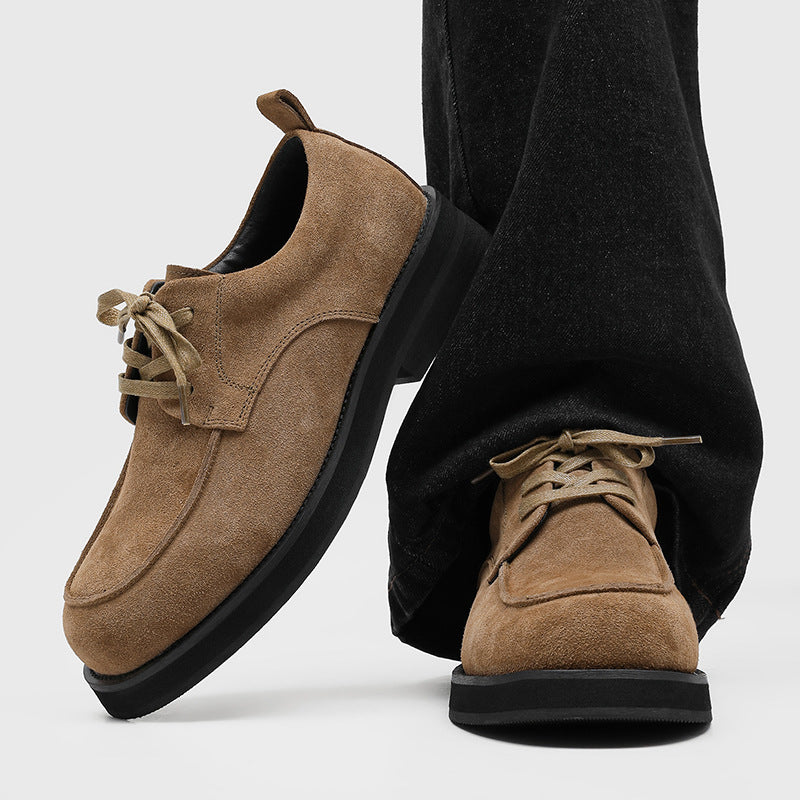 Men's Derby Big Head Retro Style Business Wear Men's Casual Leather Shoes