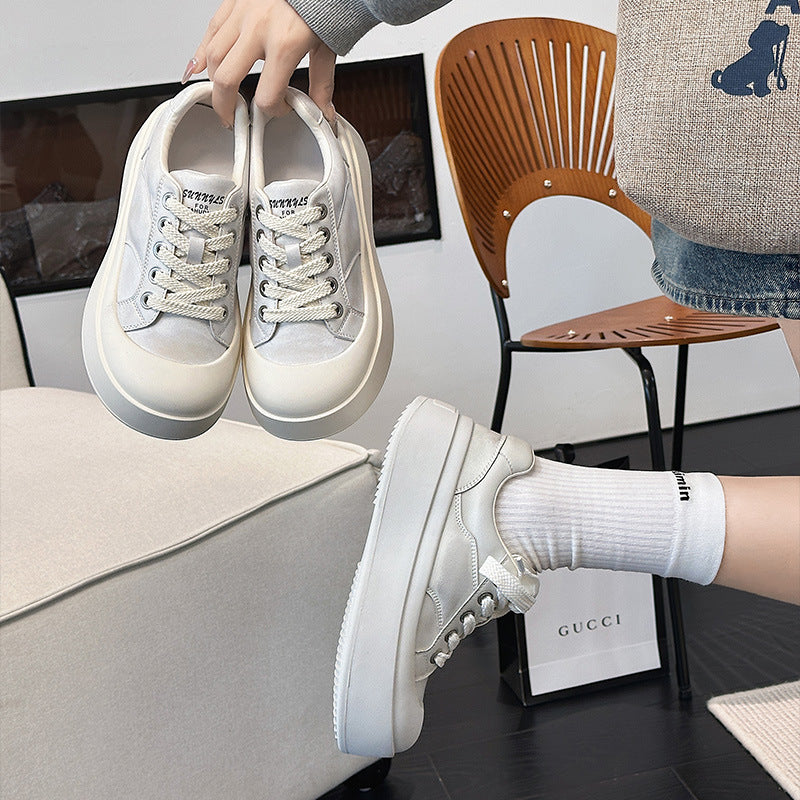 Women's Platform White Big Toe Spring Korean Sneakers