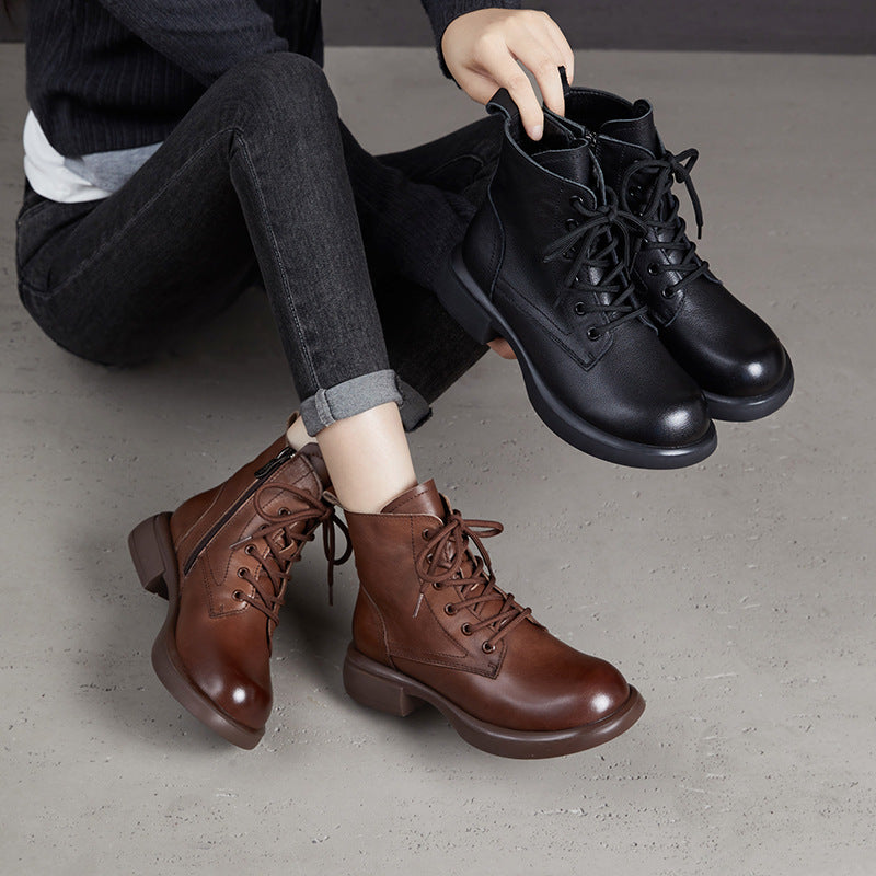 Durable Classic Women's Genuine Martin Skinny Women's Leather Boots