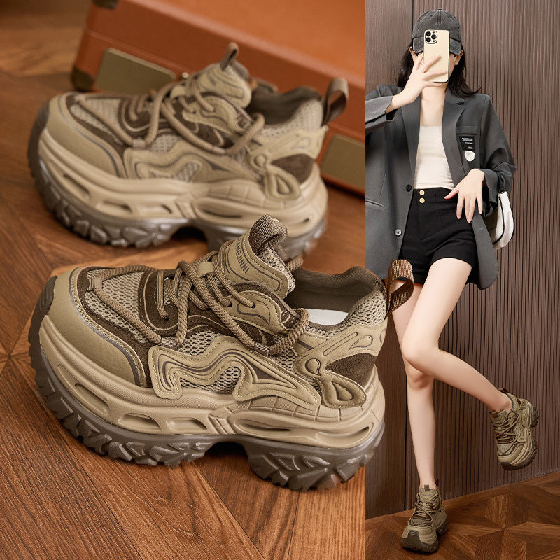 Women's Platform Dad Autumn Lightweight Soft Bottom Height Women's Sports Shoes