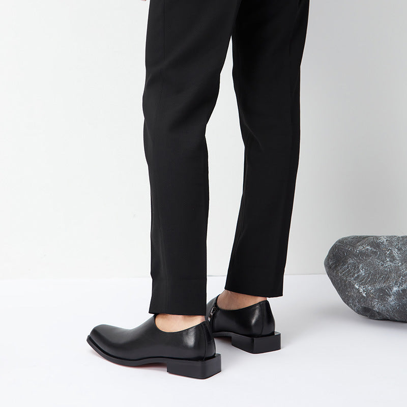 Men's Style Personality Square Toe Business Formal Leather Shoes