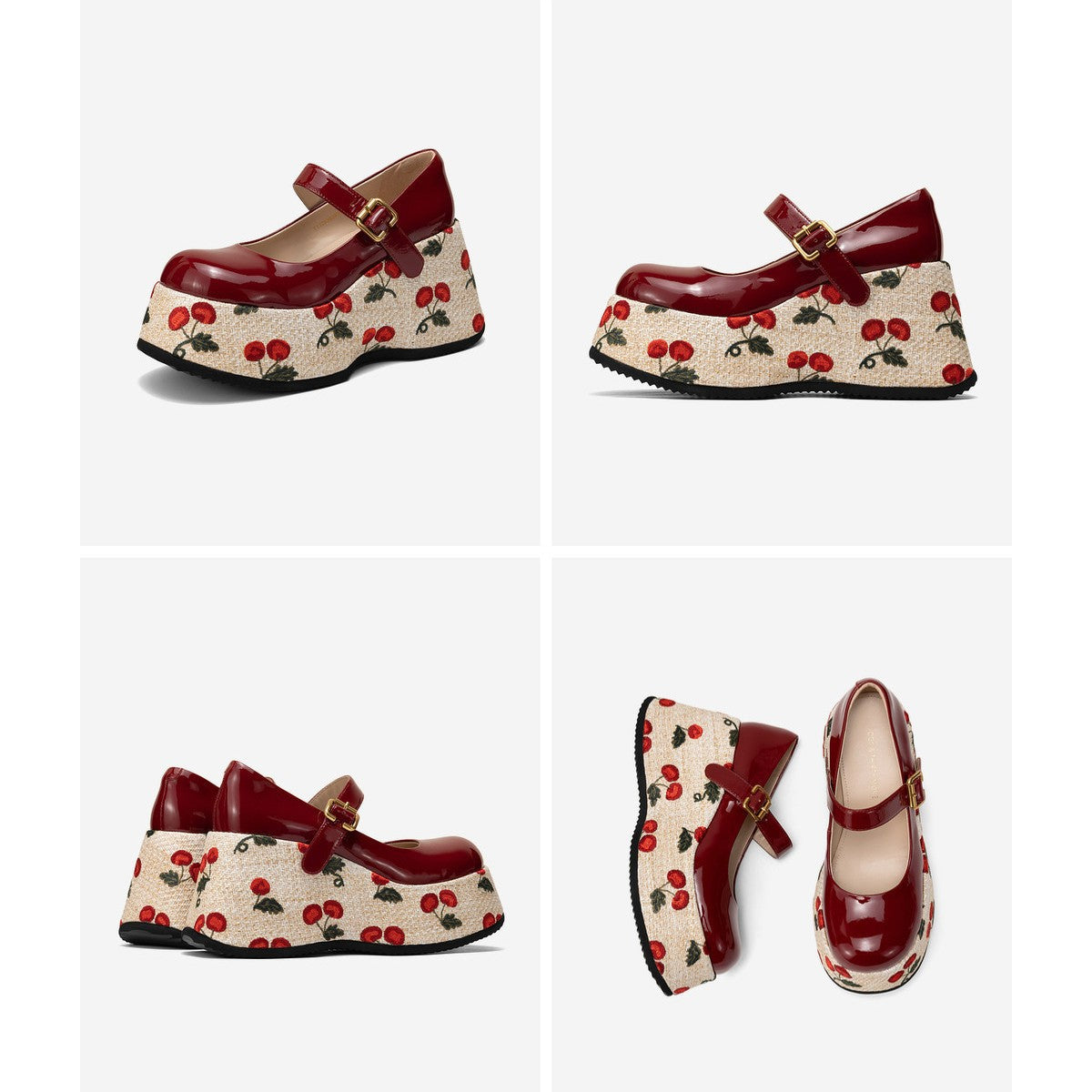 Spring Feeling Increased Embroidery Stitching With Shallow Mouth Female Mary Loafers