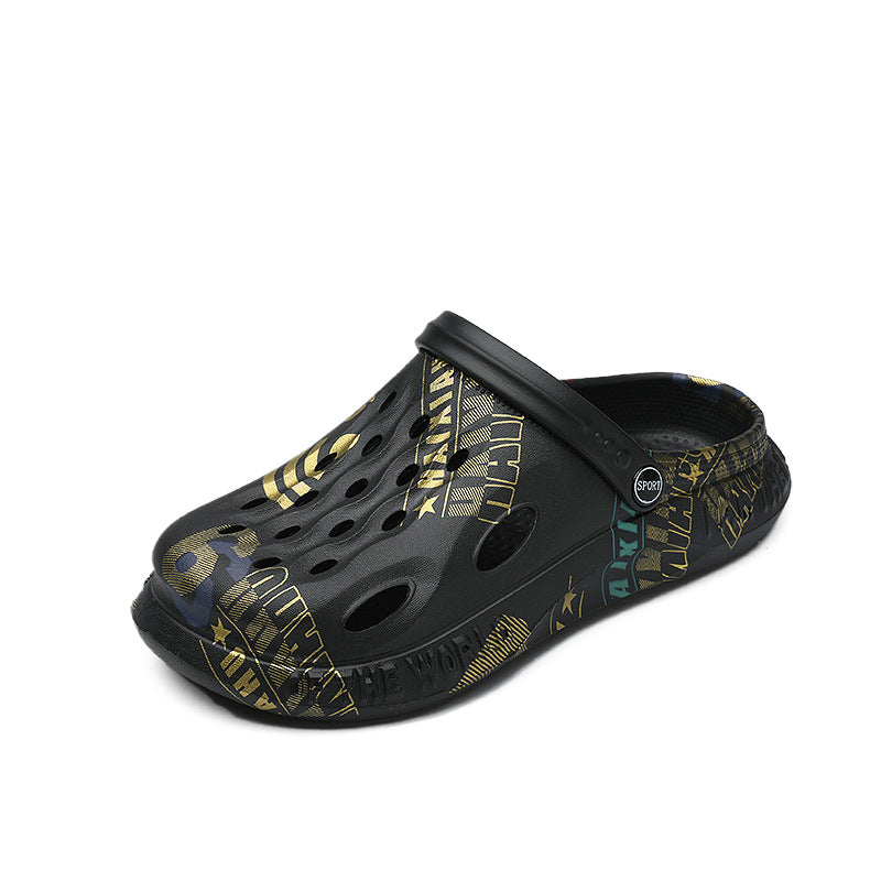 Men's Hole Camouflage Beach Outdoor Closed Toe Sandals