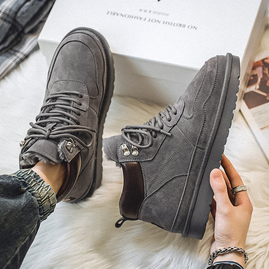 Men's Innovative Stylish Fur Thickened Warm Snow Boots