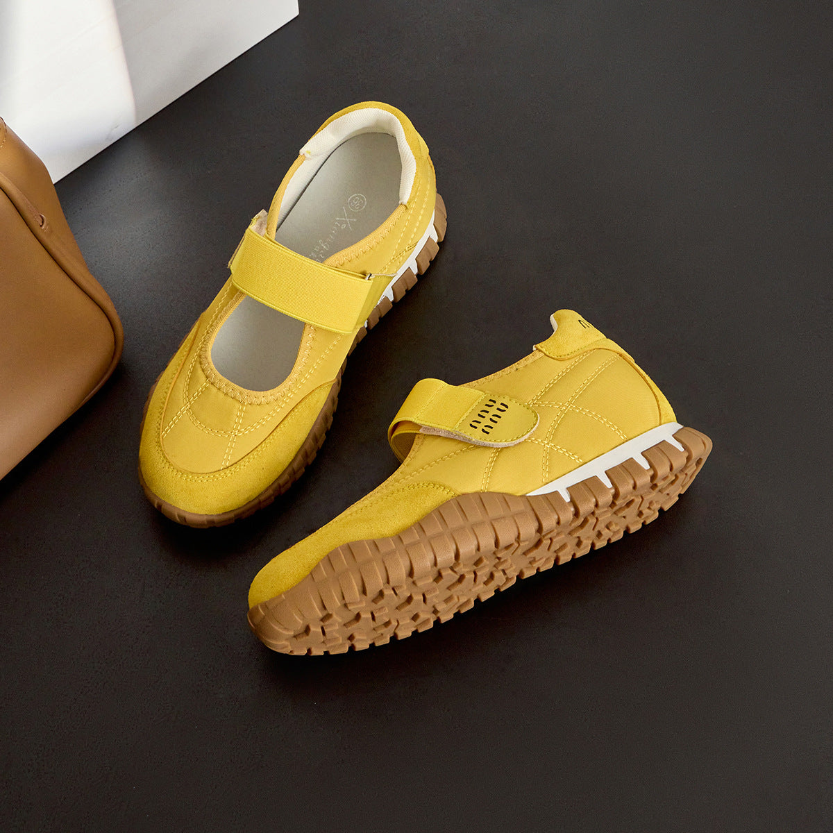Women's Yellow Mary Jane Summer Height Increasing Casual Shoes