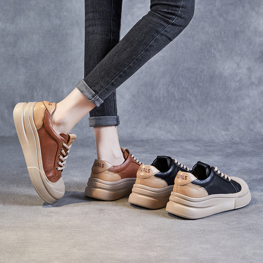 Genuine Platform Biscuit Shape Spring Round Casual Shoes