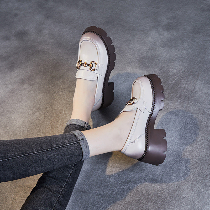 Women's Authentic Platform Buckle Chunky Raise The Loafers