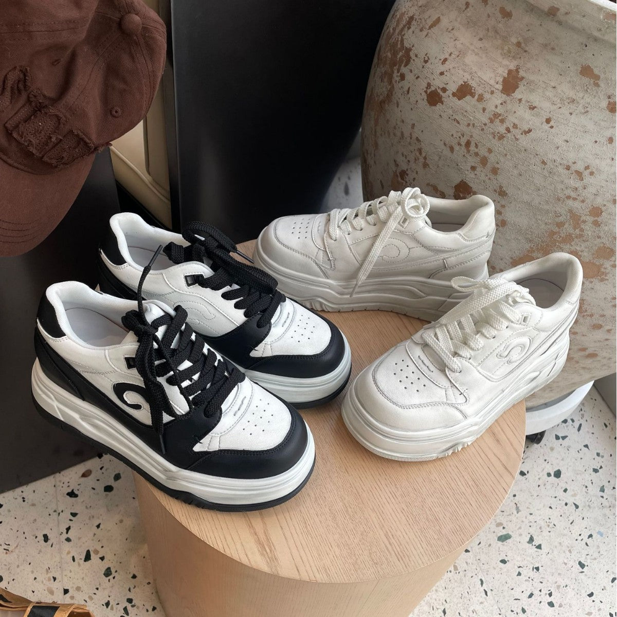 Women's Thick-soled White Spring Height Increasing Insole Leisure Platform Women's Casual Shoes