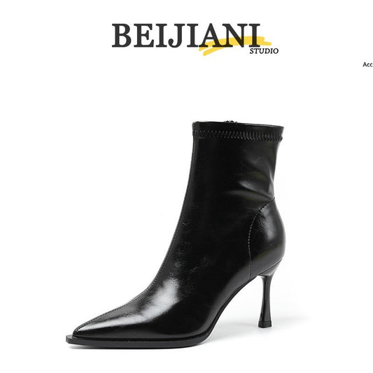 Women's Toe Stretch Thin Professional Fashion Short Boots