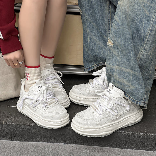 Women's & Men's Height Increasing Insole Niche Platform Bread Men's Board Shoes