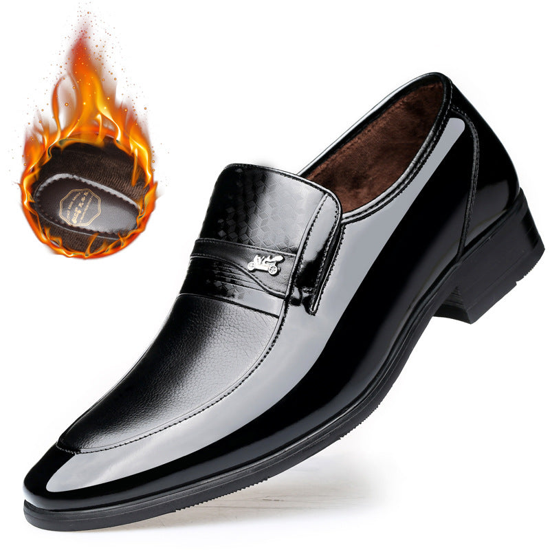 Men's Classic Breathable Formal Wear Height Increasing Korean Style Green Pointed Leather Shoes