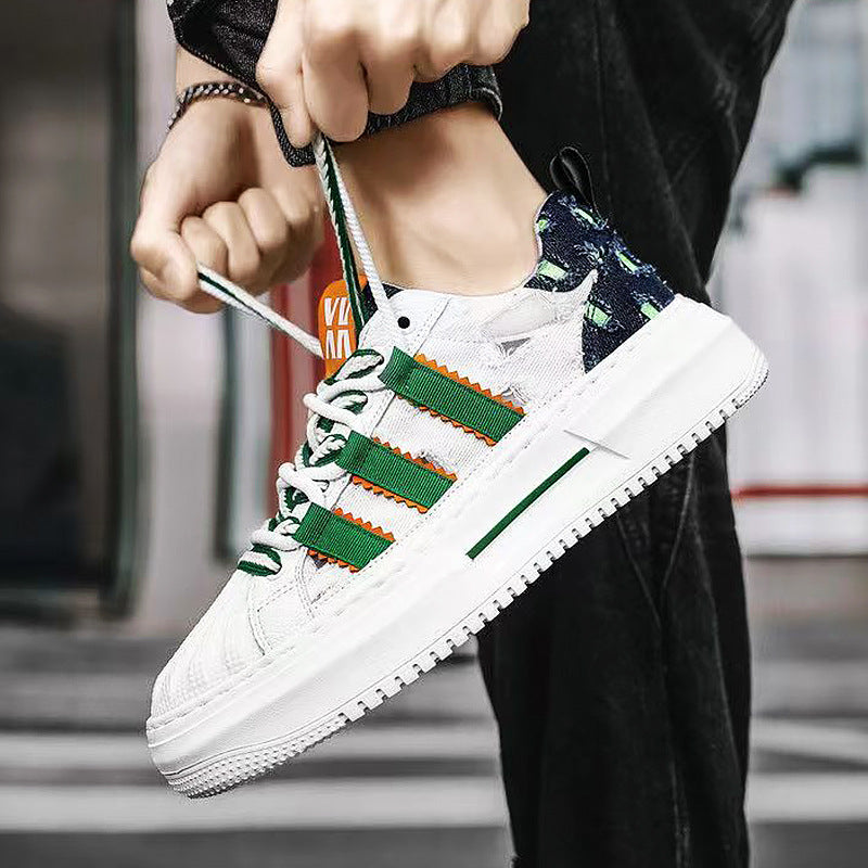 Men's Oversized Summer Breathable Board Green Less Sneakers