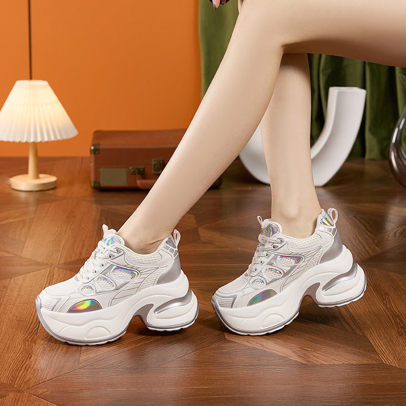 Women's Increasing Insole Dad Spring Mesh Breathable Fashion Sneakers