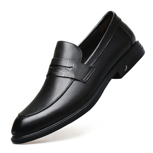 Men's Autumn Slip On Comfortable Cowhide Surface Groom Men's Casual Leather Shoes