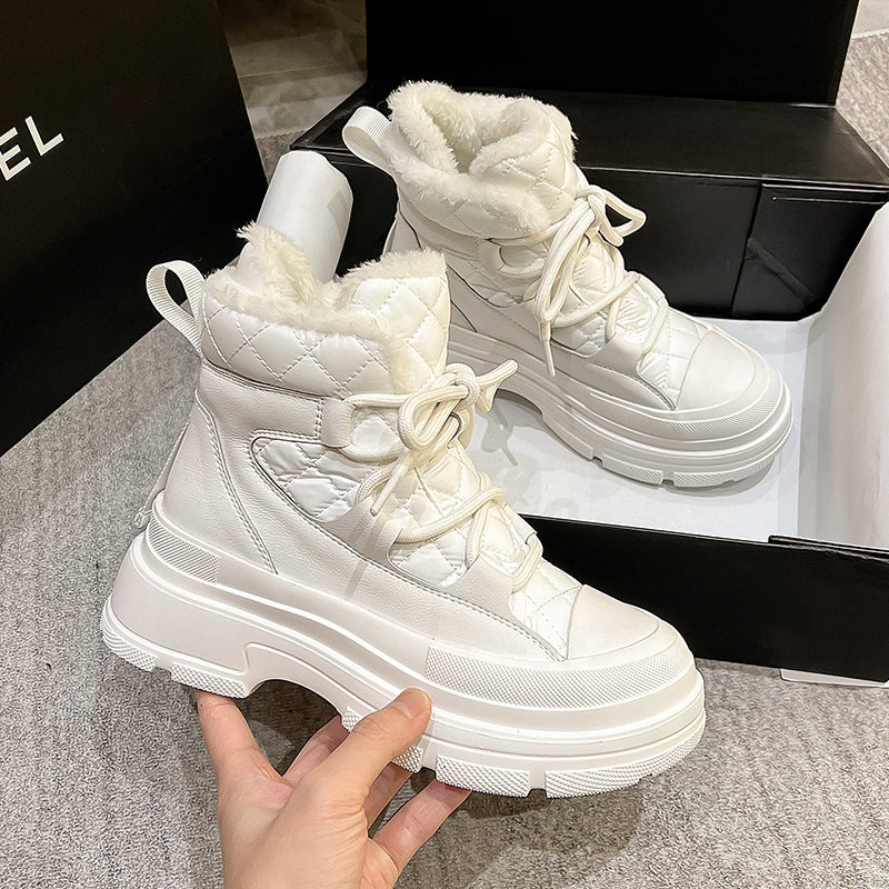 Women's High-grade Cotton Thick Bottom Height Increasing Snow Boots