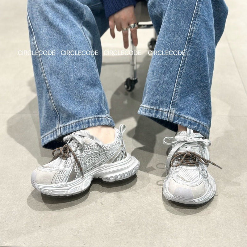 Women's Genuine Breathable Mesh Platform Heightened Daddy Spring Women's Sports Shoes