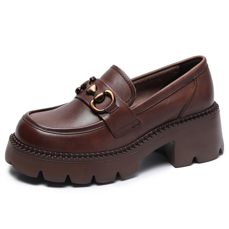 Women's Authentic Platform Buckle Chunky Raise The Loafers