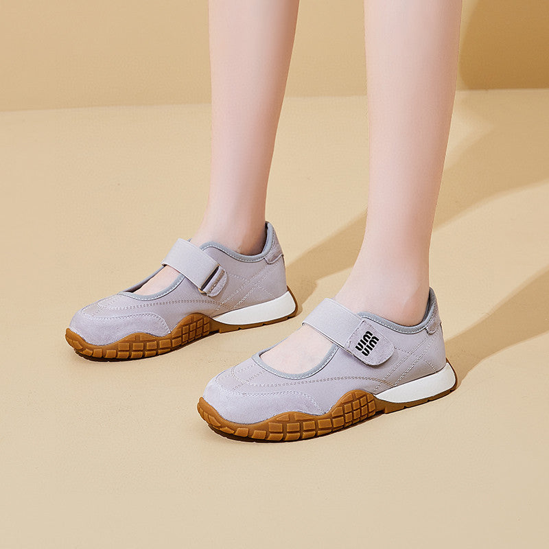 Women's Mary Jane Thick Bottom Velcro Breathable Women's Sports Shoes