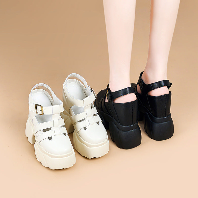 Women's Super Height Increasing Insole Closed Toe Roman Summer Men's Shoes