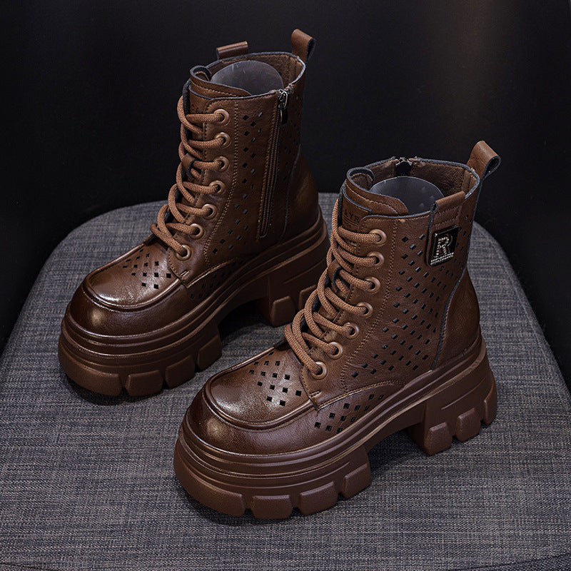 Women's Bottom Hollow Martin Summer Breathable Mesh Boots