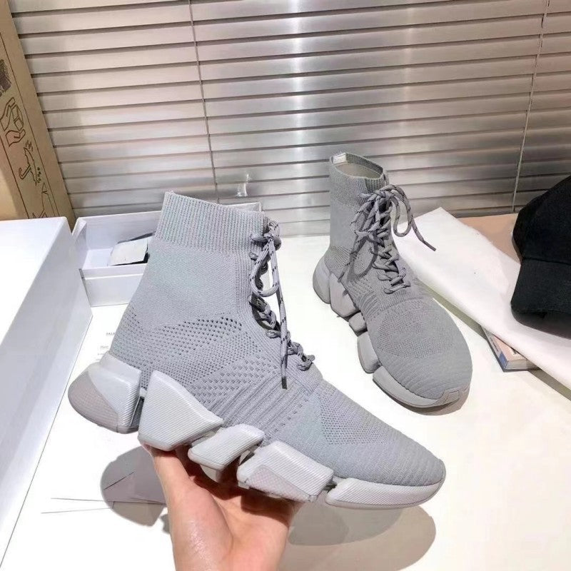 Women's & Men's Breathable Couple Paris Strap Socks Knitted Sneakers