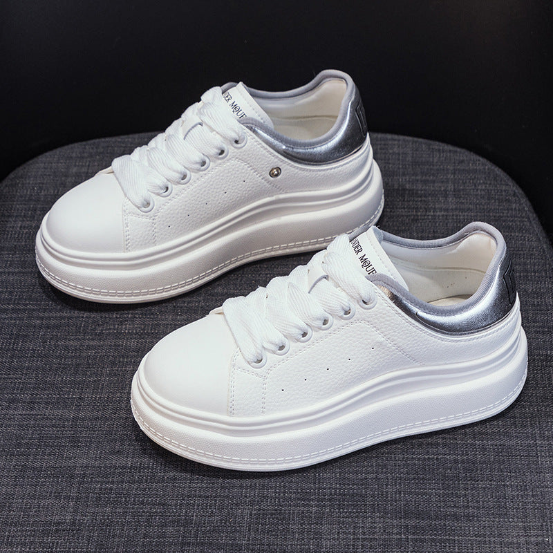 Women's Vibration Massage Autumn Classic Platform White Women's Shoes