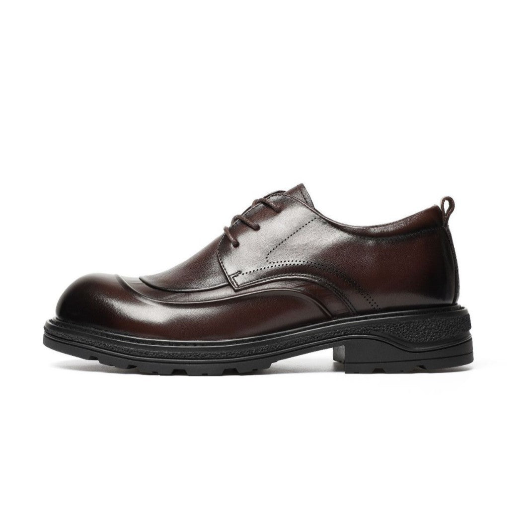 Men's First Layer Cowhide Formal Business Big Toe Leather Shoes