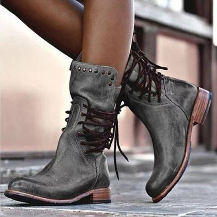 Women's Plus Size Retro British Style For Boots