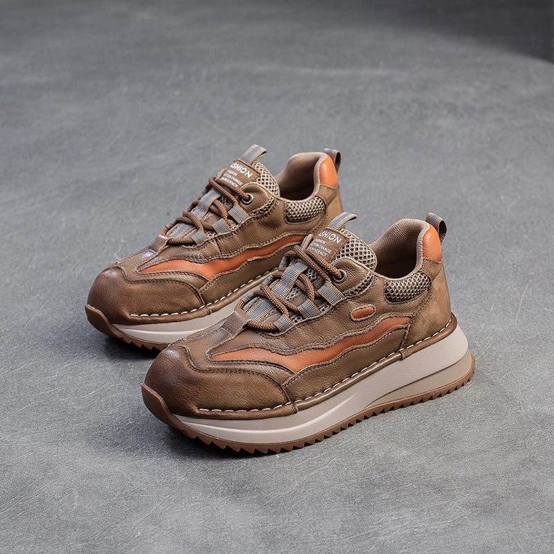 Women's Thick Sole Increased Assorted Colors Retro Pumps Breathable Casual Shoes