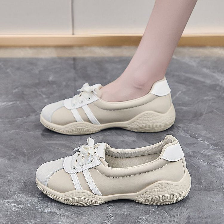 Shallow Mouth White Korean Style Breathable Casual Shoes