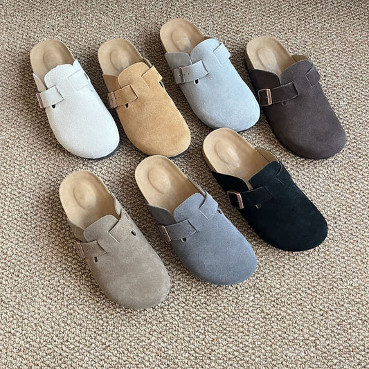 Women's Large Size Outer Wear Thick-soled Closed Toe Half Slip-on Women's Casual Shoes