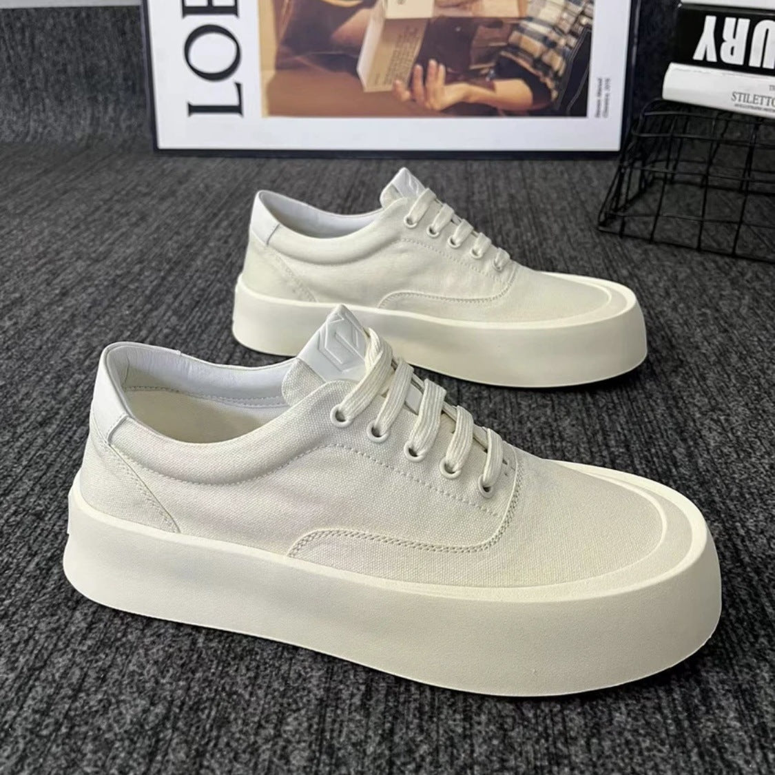 Men's Skate Muffin Simple Trendy Versatile Breathable Casual Shoes