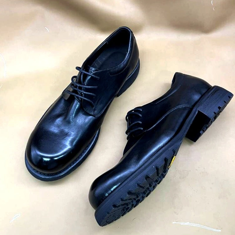 Men's Washed-out Vintage British Style Big Toe Horse Light Men's Business Leather Shoes