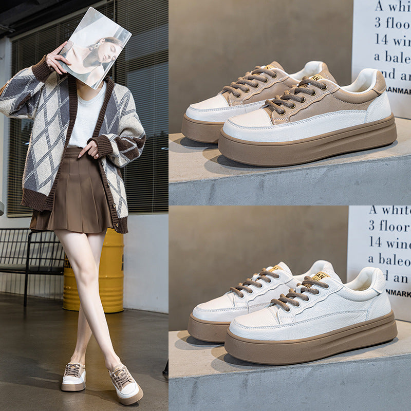 Women's Matching Retro Spring First Layer Cowhide Soft Casual Shoes