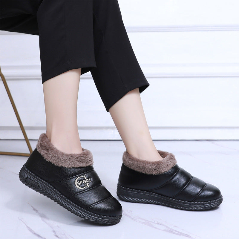 Women's Cotton Fleece-lined Thickened Mother Warmth Retention Women's Shoes