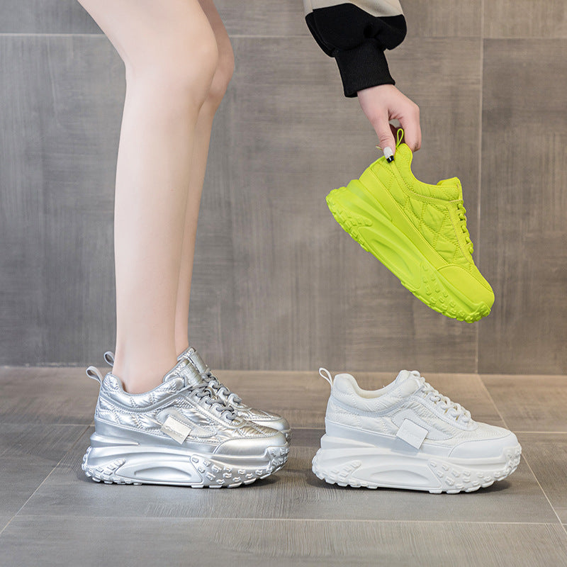 Women's Clunky Spring Versatile Korean Style Thick Bottom Sneakers