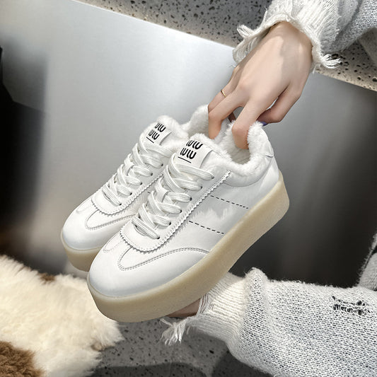 Women's Round Head Thick Bottom Elevator Wild Women's Shoes