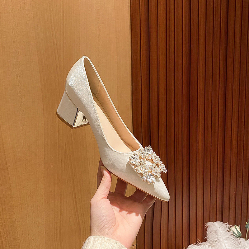 Large Size Fat Feet Wide Chunky Mom Red Wedding Women's Fashion Shoes