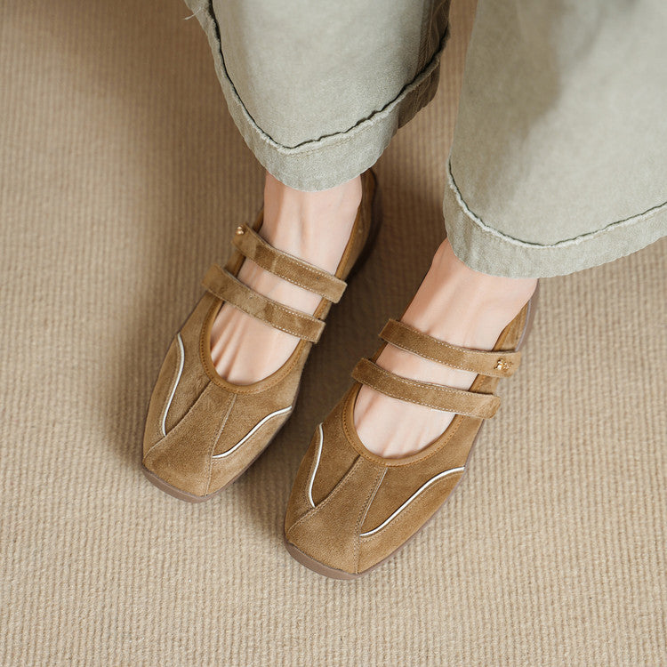 Women's Retro Style Thick Bottom Mary Jane Shallow Mouth Strap Round Women's Fashion Shoes