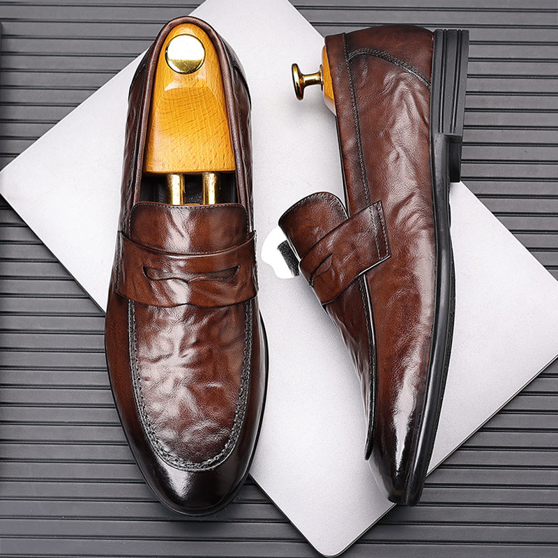 Men's First Layer Cowhide Genuine Breathable Soft Casual Shoes