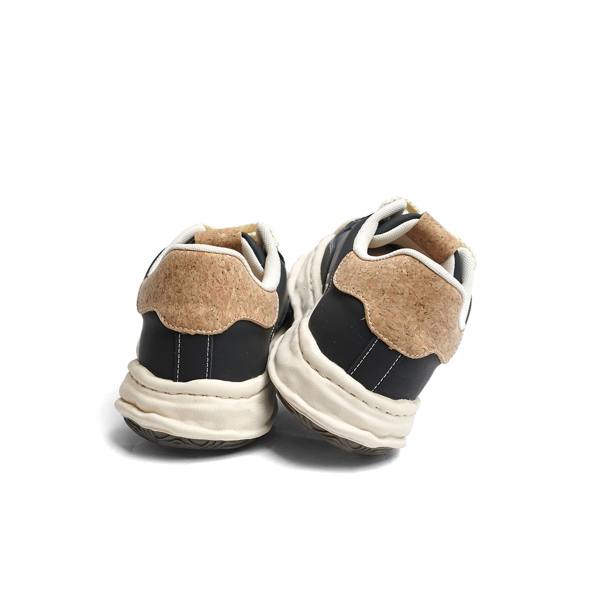 Women's & Men's Shell Toe Dissoed Niche Patchwork Retro White Thick Sole Height Sneakers