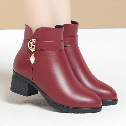 Women's Mother's Soft Bottom Mid Fleece-lined Women's Shoes