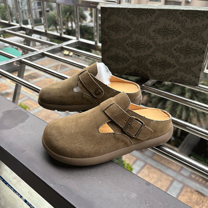 Women's Thick Bottom Cowhide Retro Easy Matching Slip-on Women's Casual Shoes