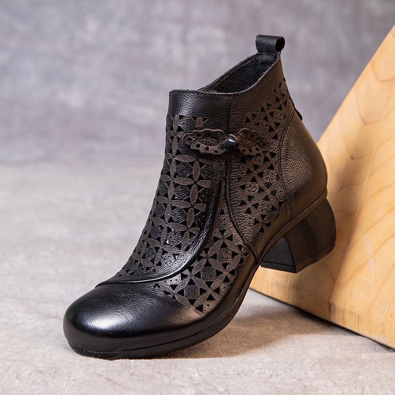 Women's Artistic Chunky Round Toe Head Ankle Women's Shoes